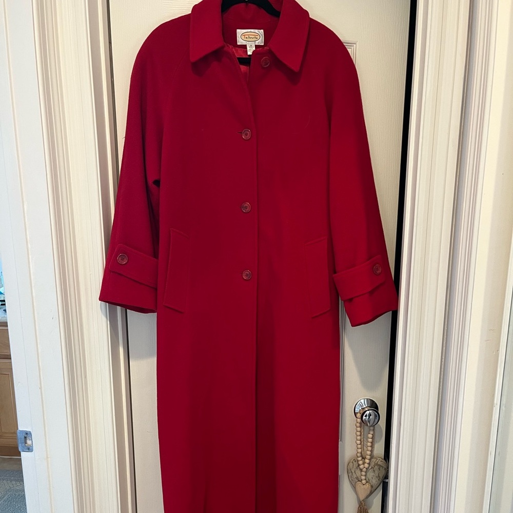 Women’s full length wool coat - size 12 - red / Talbots